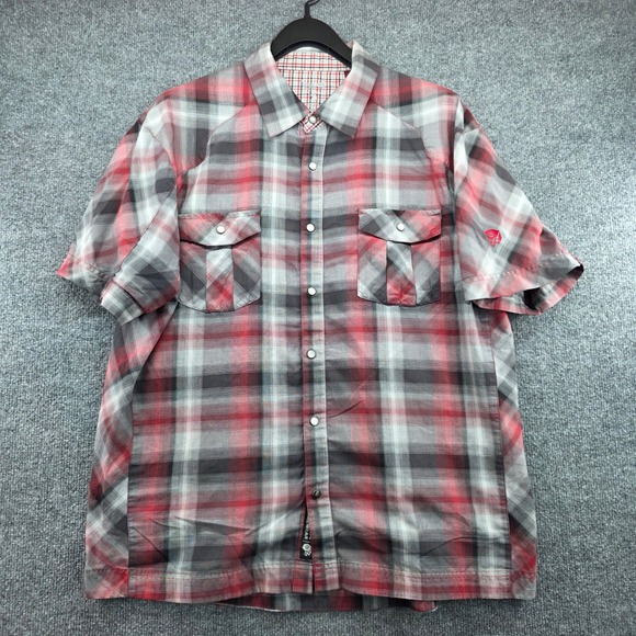 Mountain Hardwear Other - Mountain Hardwear Mens Red Plaid Western Snap Short Sleeve Shirt OM4664 Large